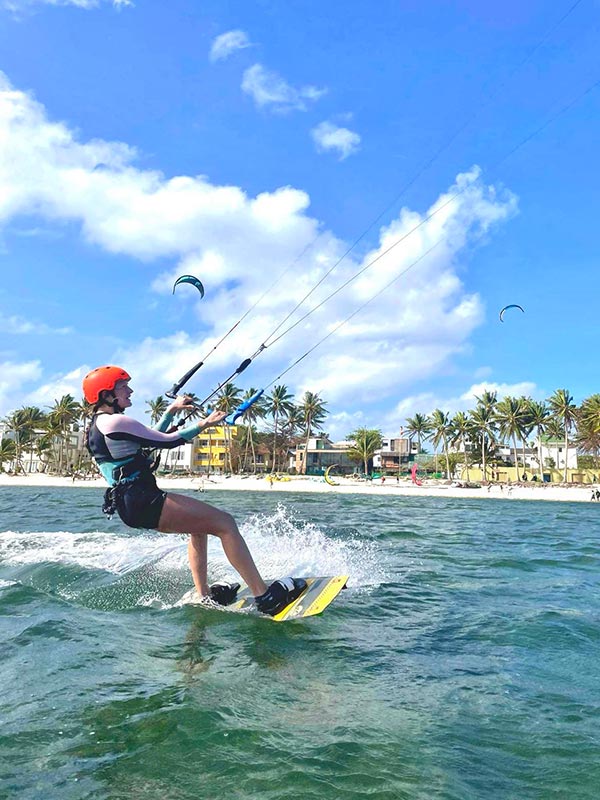 kitesurfing-season-boracay Kitesurfer riding in strong Amihan wind at Bulabog Beach, Boracay
